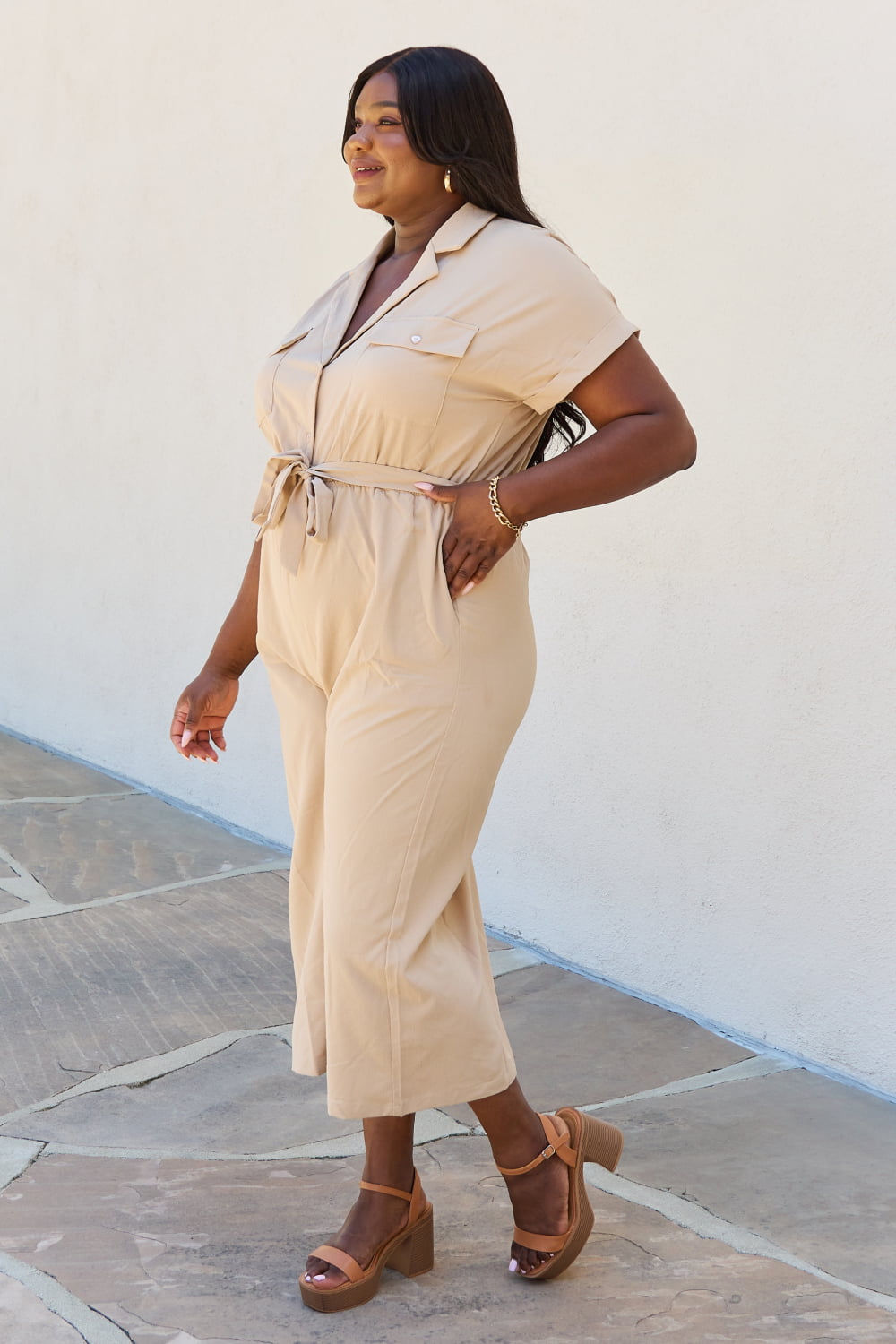 All In One Full Size Solid Jumpsuit